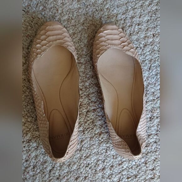 Alexandre Birman Scalloped Python Flat pink Beige size 37.5 - Picture 3 of 12
